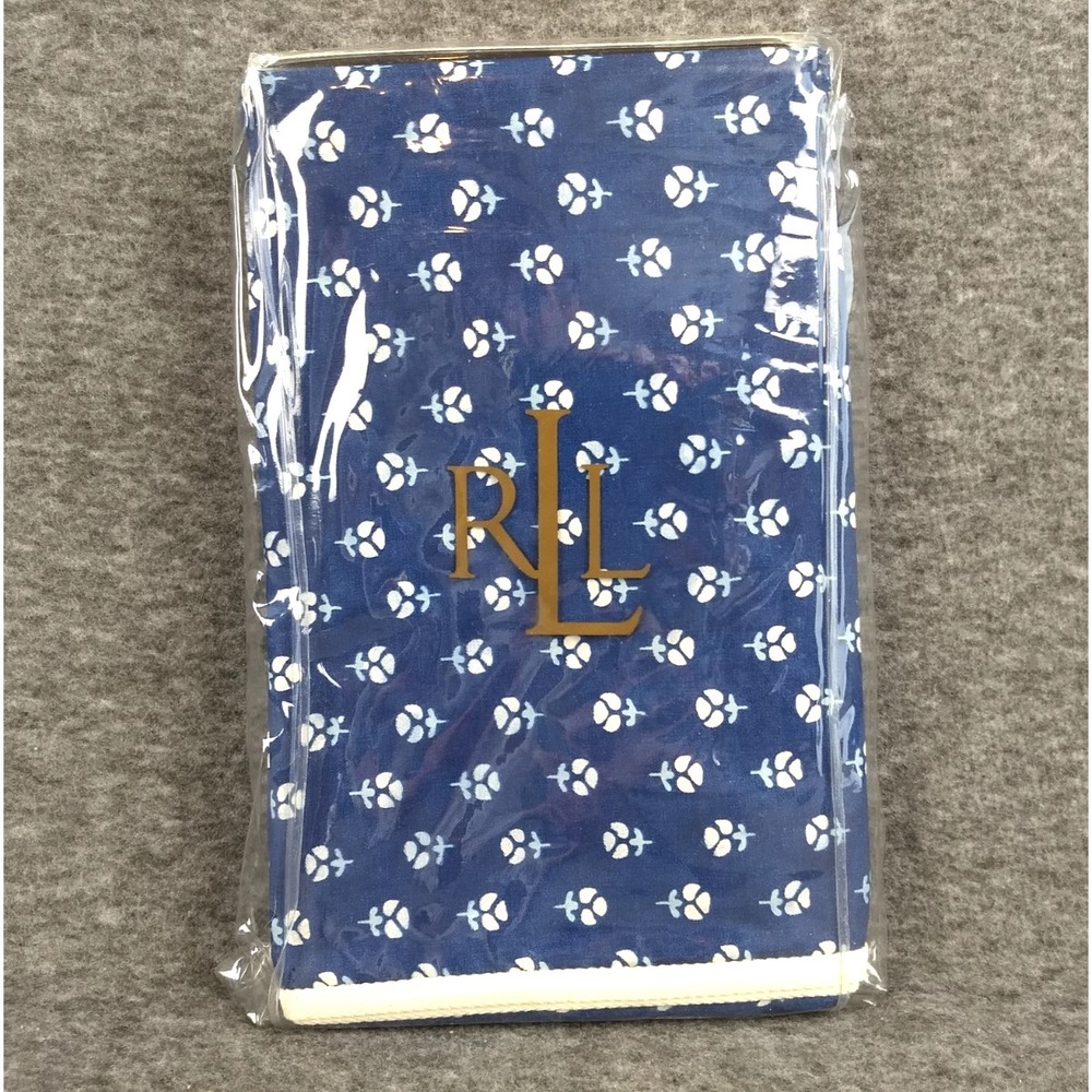 Ralph Lauren Cote D'Azur Floral Standard Pillowcases Pair Blue Cotton Italy NEW